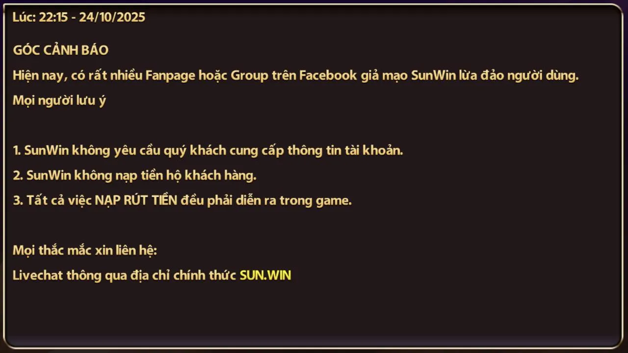 Khẳng định: Sunwin thật chỉ hoạt động tại sun.win 3 Cách nhận biết và phòng tránh